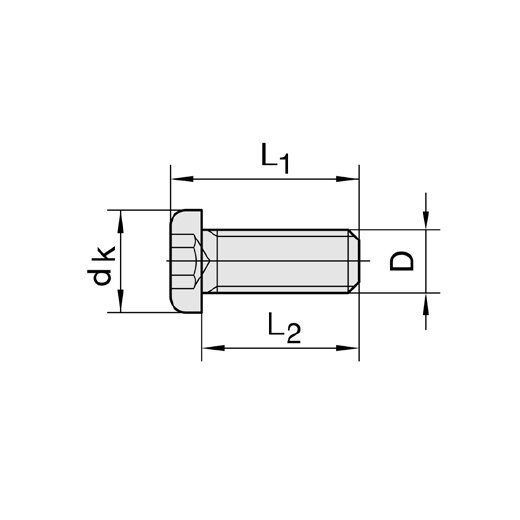 JSO M6x14 Zylinderschraube mit niedrigem Kopf SW4 - Innensechskant - 39265-0-06014-R