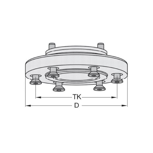 JSO Flansch zu Sägeblattaufnahme 39495 | D=100mm,mit 6 Senkkopfschrauben