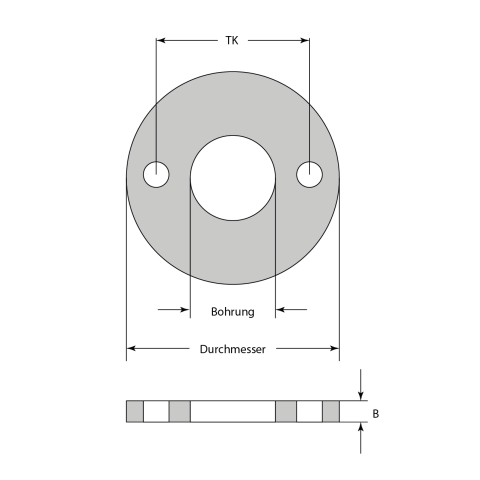 JSO Zwischenring 50x 3,0x20mm, mit Mitnehmerlöchern...