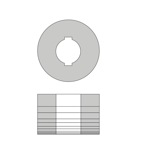 JSO Ringsatz bis 40mm B=30mm, mit Doppelkeilnut -...