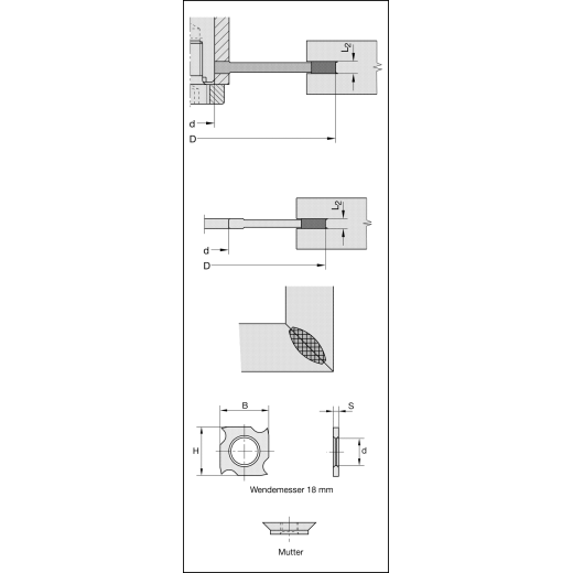 JSO Nutfräser Z2+4V HW 100x3,97x22mm | HANDVORSCHUB  HW-BESTÜCKT