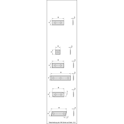 JSO Wendemesser HW22 30x12x1,5mm, 4-seitig - 72014-6-03008-0