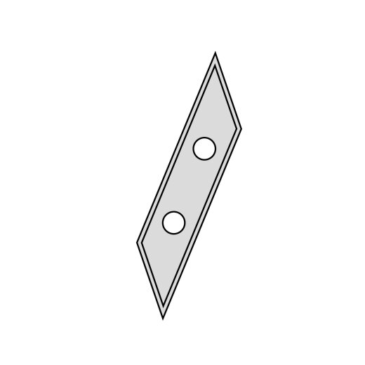 JSO Wendemesser HW02 60x12x1,5mm | mit Sonderanschliff 45° für # 22180