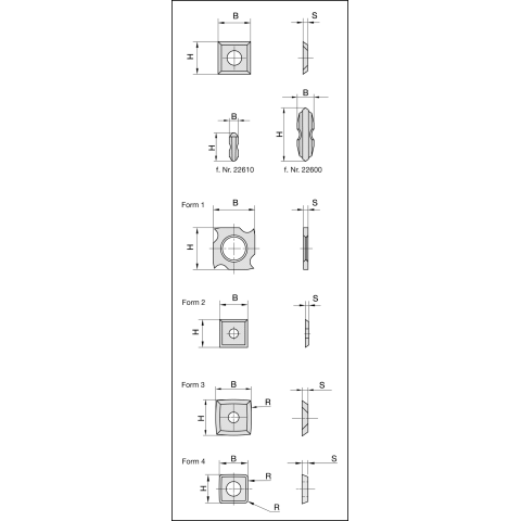 JSO Wende-Vorschneider HW 14x14x2mm | vierseitig