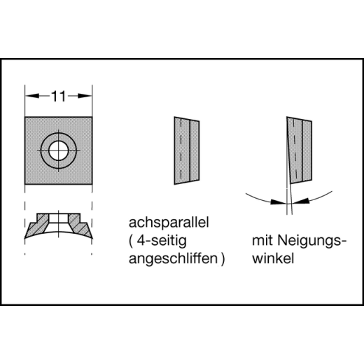 JSO VHW-Wendemesser 11x11x4mm | HOHLSCHLIFF