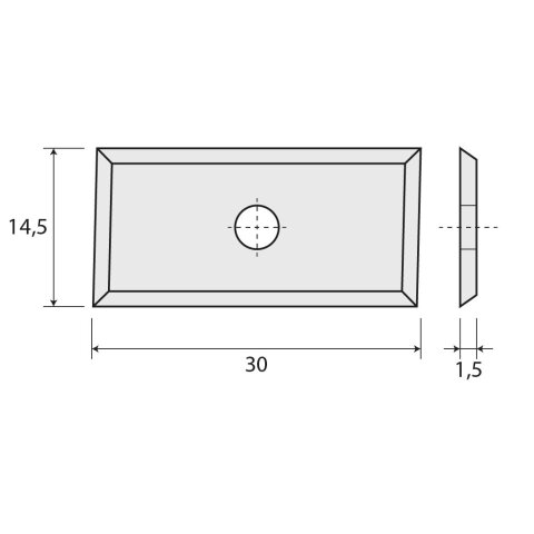 JSO Falzmesser HW-WP 30x14,5x1,5mm | vierseitig