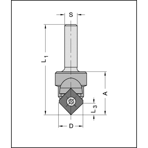 JSO Profil-Wechselmesser NR.11 60° V-Nut for Ziernutfräser 22195