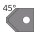 JSO HW-Fasemesser 45° Gr.1zu NR.22160/64410, 15 x 18 x 2 mm - 72434-6-10045-0