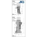 JSO HW-Wechselmesser 40x20,8x2,2mm HW02 | profiliert, Sonderprofil, oben
