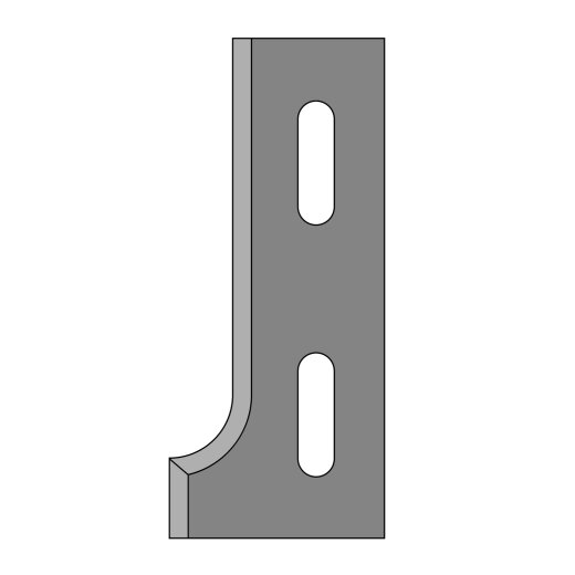 JSO HW-Wechselmesser R=5mm UNTEN | 40x19,2x2,2mm ZU NR. 22510