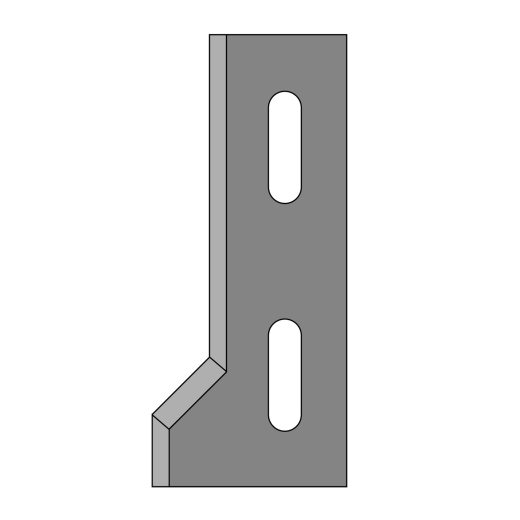 JSO HW-Wechselmesser FASE 45° unten, 40x20,2x2,2mm ZU NR. 22510 - 72510-6-40450-2