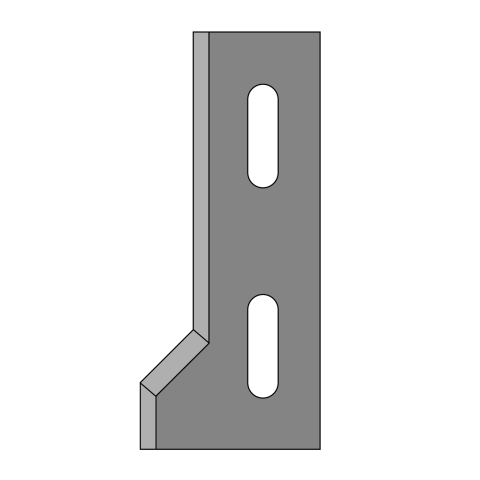 JSO HW-Wechselmesser FASE 45&deg; unten, 50x20,2x2,2mm ZU...