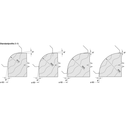 JSO HW-Abrundmesser HW02 40x25x2mm, R=20