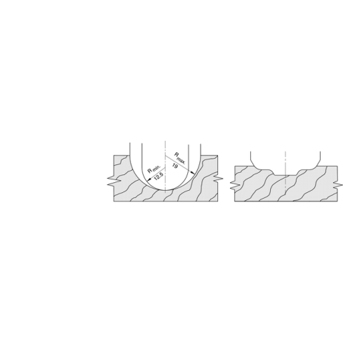 JSO Profilmesser HW01 22x19x2mm, PROFILGR. 1 / zu Nr. 22543 - 72543-6-22011-R