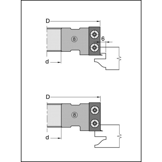 JSO HW-Profilwechselmesser 19,3x26,51x2mm | PR.2 zu 64552 / Fräser 1