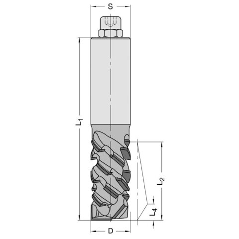 JSO 25mm Diamant (PKD) Nutschaftfräser "Gigaspeed-DUO" 25x48/115mm Z2+2 S25 rechts