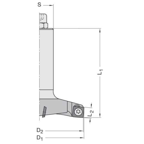 JSO FourCut-HW-Planfräser D=122mm, Z=3 S=25x55mm, Rechtslauf - 20525-5-12006-R