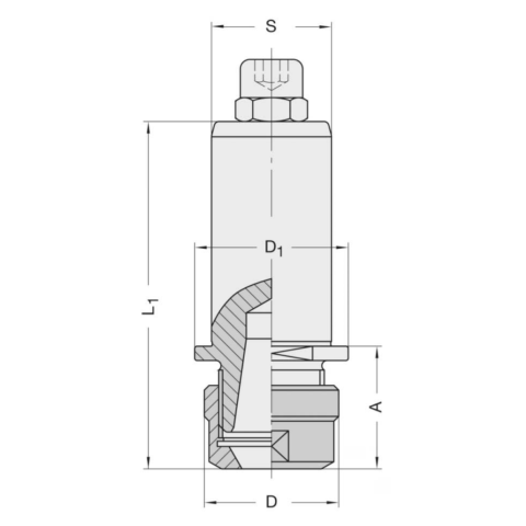 JSO Spannzangenfutter-BHX S= 25mm für ER16 Spannzangen - 21044-0-00010-R