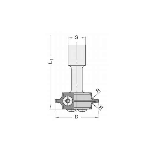 JSO Abrund / Fasefräser Tragkörper OHNE MESSER / S=16x60mm - 22160-0-00000-R