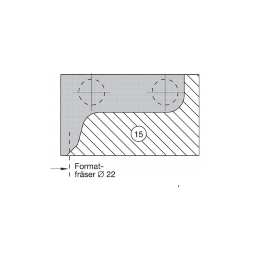 JSO WP-Formatfräser 22x12mm S=6mm PASSEND ZU NR.22435/22438 - 22261-5-22012-R