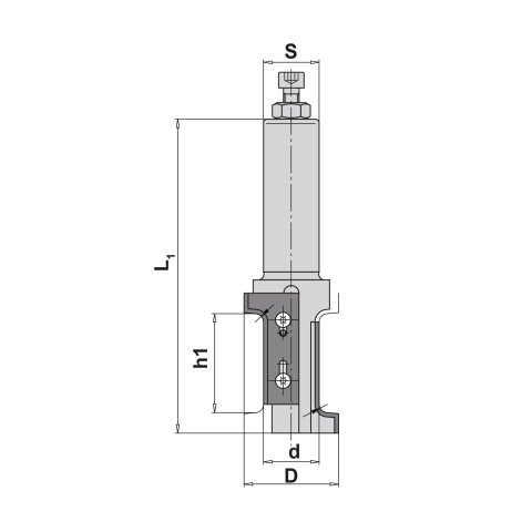 JSO WP-Abrund-/Fasefräser Tragkörper Größe 1 34x40/113mm Schaft 20mm ohne Messer