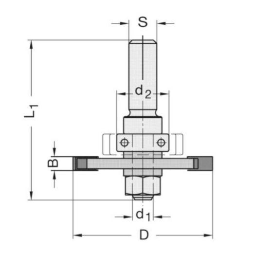 JSO Aufnahmedorn d=6mm / L2=12mm S=8mm / m. RINGSATZ - 24443-0-06000-R