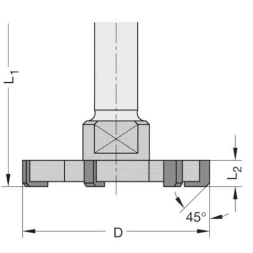 JSO Planfräser Z6 HW D=52mm L1=85mm, S=12x60mm