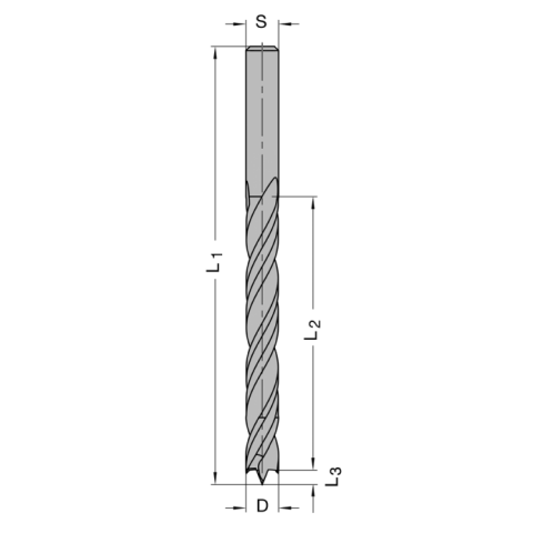 JSO VHW-Spiralbohrer 8x70mm Z=2+2 mit Rückenführung - 30155-6-08071-R