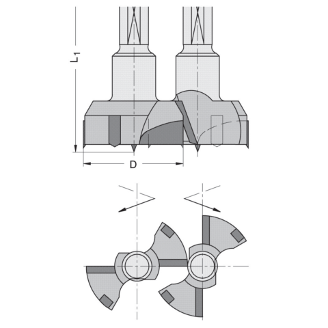 JSO Zylinderkopfbohrer HW 30x57,5mm L. LINKS / S=10mm...