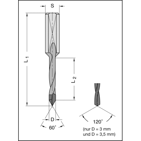 JSO 4mm drill for through hole with carbide 60°...