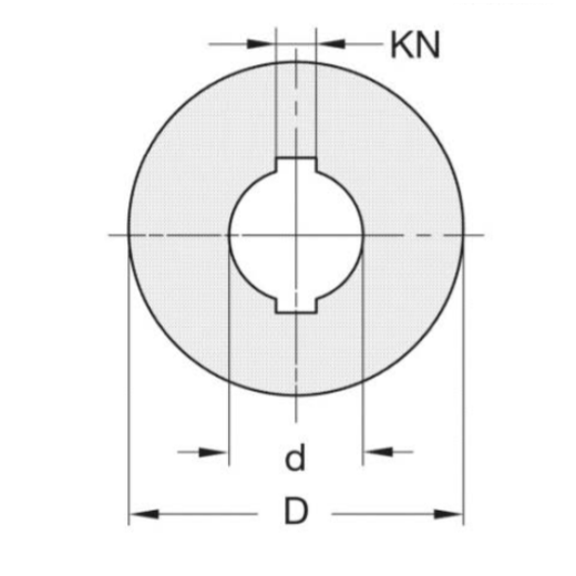 JSO Zwischenring 50x5,0x30mm mit DKN 8x3mm, D10 - 39540-0-05000-1