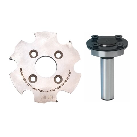 JSO Nutfräser "Clamex" Z=3 DP 100,4 x 7 x 30 mm montiert auf Fräsdorn Schaft 20mm - 40190-9-10305-R