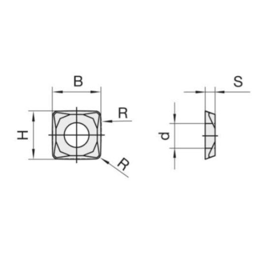 JSO FOURCUT-HW-Wendemesser 9,8x9,8x2mm 4-seitig, für Ziernutfräser