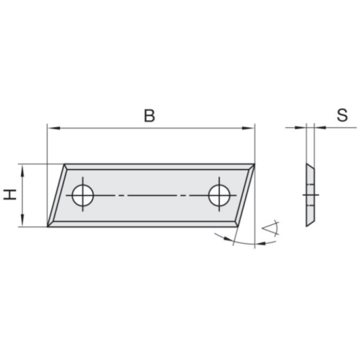 JSO Wendemesser HW 40x12x1,5mm FASE 15GR. L. m.SONDERANSCHLIFF für # 22180