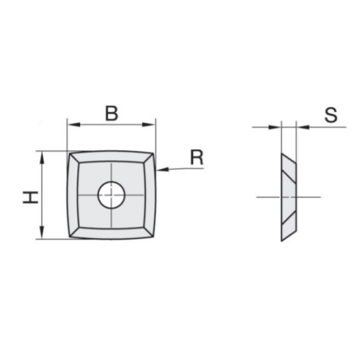 JSO Wendemesser HW 02 13,8x13,8x2,5mm bombiert R= 40mm - 72023-6-01380-0