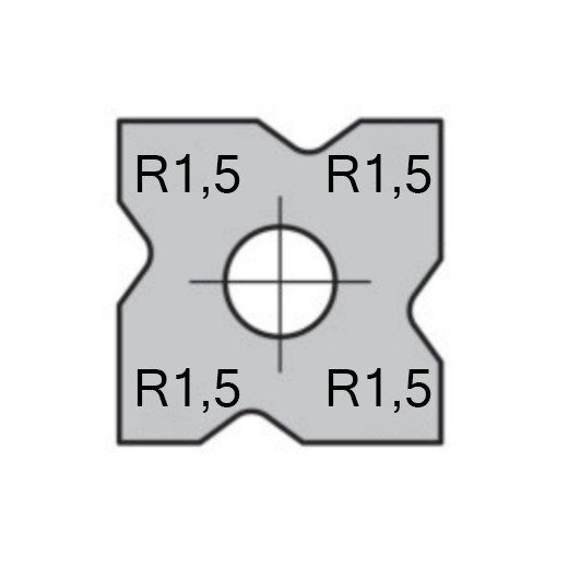 JSO Abrundmesser HW-WP 12x12x1,5mm, 4 x R=1,5 mm - 72240-6-12015-R