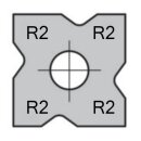 JSO Abrundmesser HW-WP 12x12x1,5mm, 4 x R=2 mm