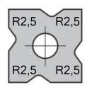 JSO Abrundmesser HW-WP 12x12x1,5mm, 4 x R=2,5 mm