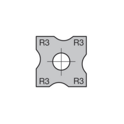 JSO Abrundmesser HW-WP 12x12x1,5mm, 4 x R=3 mm -...