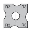 JSO Abrundmesser HW-WP 12x12x1,5mm, 4 x R=3 mm