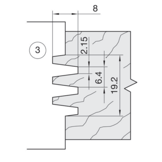 JSO HW-Wechselmesser 40x25x2mm Prof. 3 für Rapido Verleimfräser # 22560 - 72560-6-40003-R