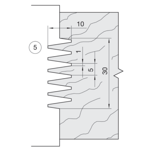 JSO HW-Wechselmesser 60x30x2mm Prof. 5 für Rapido Verleimfräser # 22560