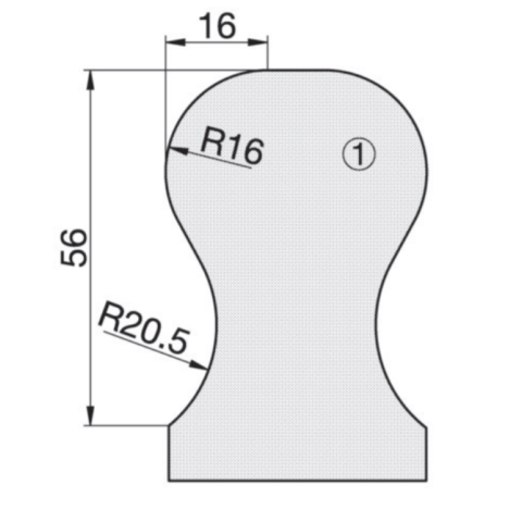 JSO RAPIDO-Profilmesser 40x25x2mm OBEN zu...