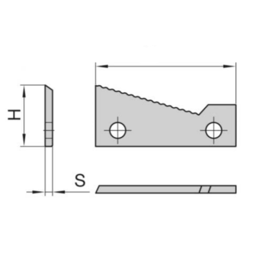 JSO HW-Wechselmesser HW04 38x16,7x2mm L. für HUNDEGGER Schwalbenschwanzfräser - 72731-6-38003-L