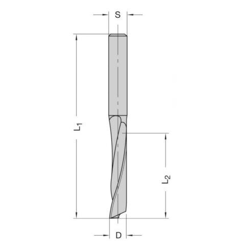 JSO VHW-Einzahnschlichtfräser 6x20x60mm Z=1 6x20x60mm Z=1, S=6mm, RL-RD - 93103-6-06200-R