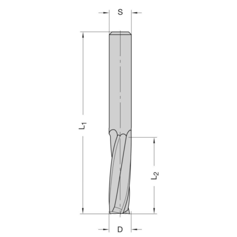 JSO VHW-Vielzahnschlichtfräser 6x20x60mm Z=3 S=6mm, RL-RD - 93303-6-06200-R