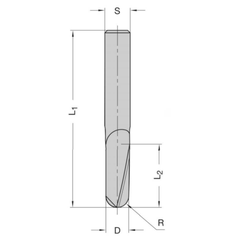 JSO VHW-Hohlkehlschlichtfräser 6x20x60mm Z=1 6x20x60mm Z=1, S=6mm, R3mm, - 96113-6-06200-R