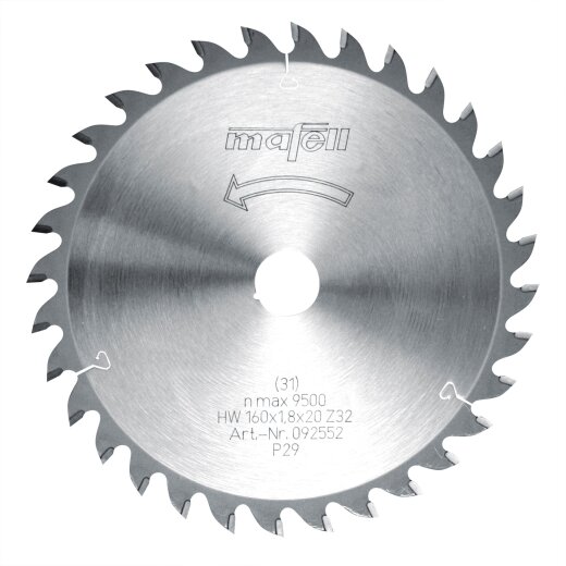 Mafell Sägeblatt-HM, 160x1,2/1,8x20 mm, Z 32, WZ