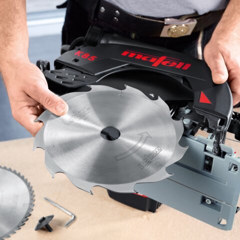 Mafell Handkreissäge K 85 Ec im L-Max + Führungseinrichtung L 370 mm
