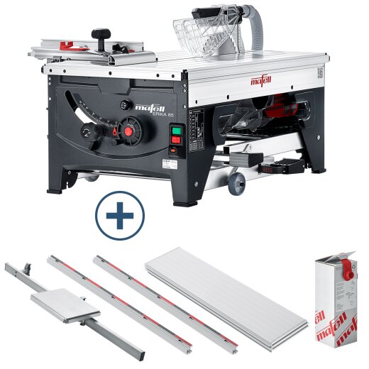 Mafell Unterflur-Zugsäge ERIKA 85 + Schlitten + Tisch + Halteschienen + Anschlagslineal